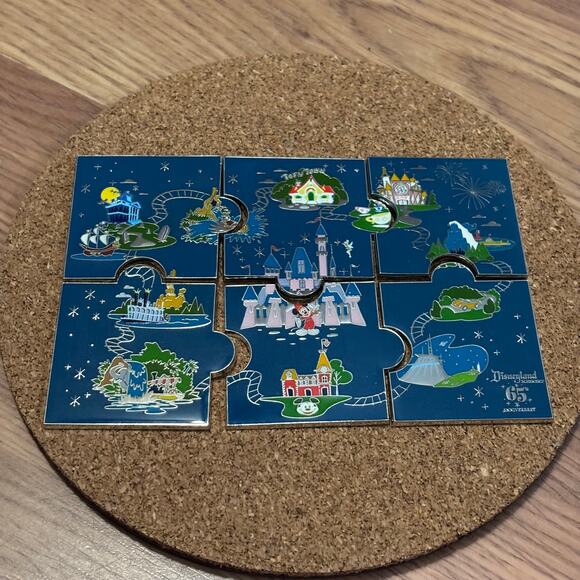Disney Loungefly Disneyland 65th Anniversary Blind Box Puzzle Pin COMPLETE SET - Picture 1 of 2
